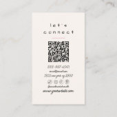 Modern Roze Crème Abstract Trendy Girly QR Code Visitekaartje (Achterkant)
