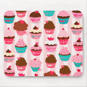 Modern roze cupcakes Girly Muismat