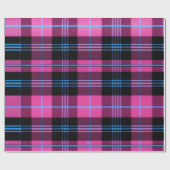 Modern roze en blauw geruit cadeaupapier (Vlak)