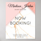 Modern Roze en Gold Marble Business Poster (Voorkant)