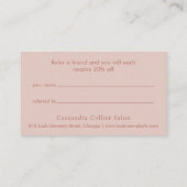 Modern roze en goud Abstract Elegant Aanbevelingskaartje (Achterkant)