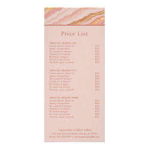 Modern roze en goud Abstract Elegant Reclamekaart