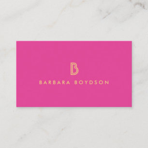 MODERN ROZE EN GOUD INITIAAL MONOGRAM LOGO VISITEKAARTJE