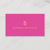 MODERN ROZE EN GOUD INITIAAL MONOGRAM LOGO VISITEKAARTJE (Voorkant)
