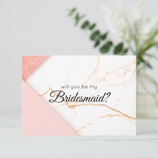 Modern Roze en Goud zullen je zijn mijn Bridesmaid (Staand voorkant)