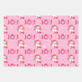 Modern roze en groen kerstinpakpapier inpakpapier vel (Voorkant)