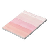Modern Roze en Perzik Waterverf Gelaagd Ombre Notitieblok (Gedraaid)