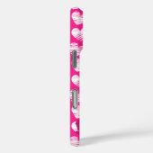 Modern Roze en Wit Doodled Heart Valentijn Naam Case-Mate iPhone Case (Achterkant / Rechts)