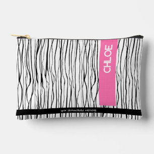 Modern roze en zwart gepersonaliseerd etui