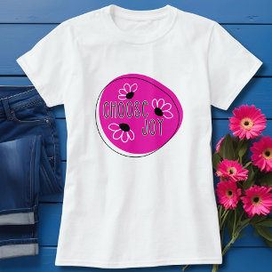 Modern roze en zwart kiezen voor Joy T-Shirt