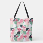 Modern roze flamingo Geometric Girly Chic Pattern Draagtas (Achterkant)