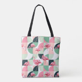 Modern roze flamingo Geometric Girly Chic Pattern Draagtas (Achterkant)