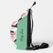 Modern roze flamingo Geometric Girly Chic Pattern Sling Bag (Rechts)