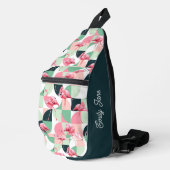 Modern roze flamingo Geometric Girly Chic Pattern Sling Bag (Rechterhoek)