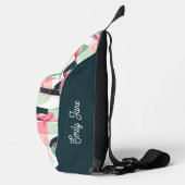 Modern roze flamingo Geometric Girly Chic Pattern Sling Bag (Rechts)