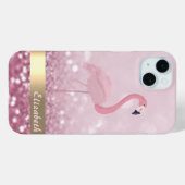 Modern roze flamingo Glitter Bokeh - Gepersonalise Case-Mate iPhone Case (Achterkant (horizontaal))