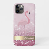 Modern roze flamingo Glitter Bokeh - Gepersonalise Case-Mate iPhone Case (Achterkant)