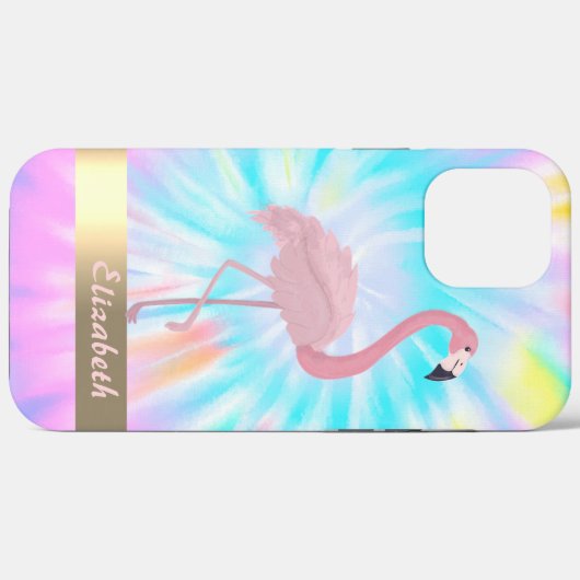 Modern roze flamingo Tie Dye Case-Mate iPhone Case (Achterkant (horizontaal))