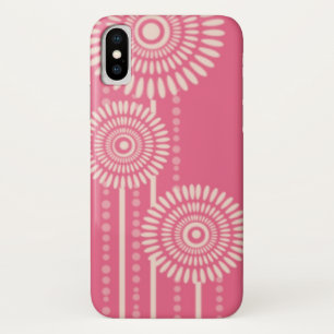 Modern roze Floral Pattern iPhone X Hoesje