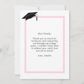 Modern Roze Foto Afstuderen Bedankkaart (Achterkant)