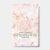 Modern roze geel Waterverf badge (Achterkant)