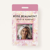 Modern roze geel Waterverf badge (Voorkant)