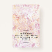 Modern roze geel Waterverf badge (Achterkant)