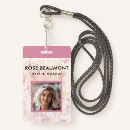 Modern roze geel Waterverf badge