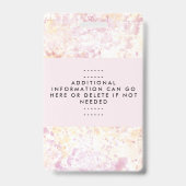 Modern Roze Geel Waterverf Script Badge (Achterkant)