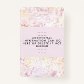 Modern Roze Geel Waterverf Script Badge (Achterkant)