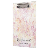 Modern roze geel Waterverf script klembord (Links)
