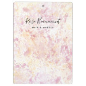 Modern roze geel Waterverf script klembord (Achterkant)