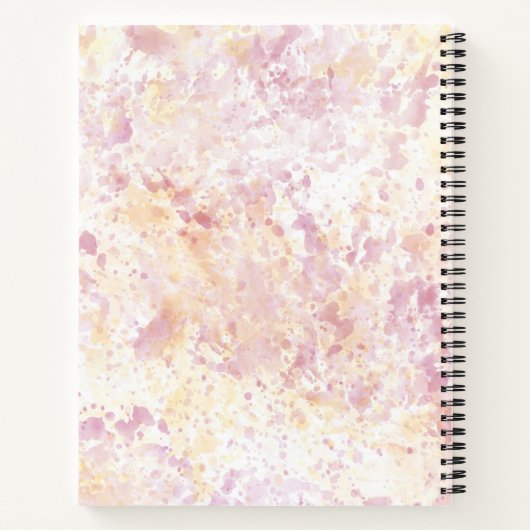 Modern Roze Geel Waterverf Script Notitieboek (Achterkant)