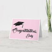Modern Roze Gefeliciteerd Afstuderen Kaart (Voorkant)