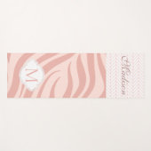 Modern roze Geometric Zebra Trendy Monogram Yogamat (Voorkant (horizontaal))
