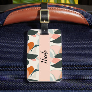Modern roze gepersonaliseerd bagagelabel