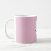 Modern roze gepersonaliseerde monogram naam - koffiemok (Links)