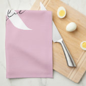 Modern roze gepersonaliseerde monogram naam - theedoek (Quarter Fold)