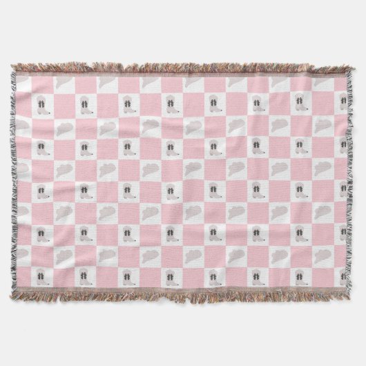 Modern Roze geruit Cowgirl Rodeo Patroon Deken (Voorkant)