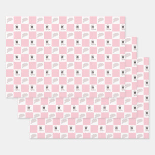 Modern Roze geruit Cowgirl Rodeo Patroon Inpakpapier Vel