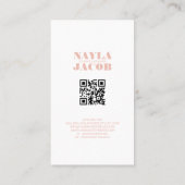 Modern roze geruit patroon QR-code Visitekaartje (Achterkant)