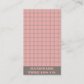 Modern roze geruit patroon QR-code Visitekaartje (Voorkant)