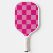 Modern roze geruit pickleball paddle (Achterkant)