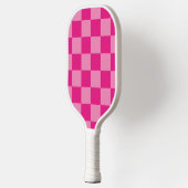 Modern roze geruit pickleball paddle (Links)