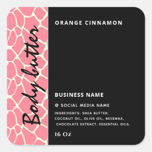 Modern Roze giraffe product label
