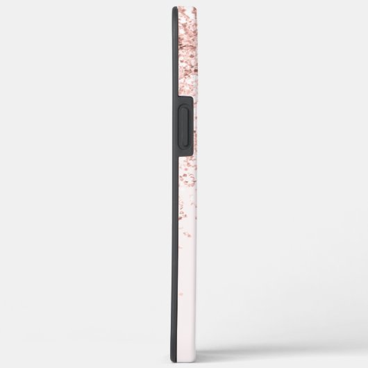 Modern roze girly glitter initiaal monogram Case-Mate iPhone case (Achterkant / Rechts)