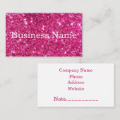 Modern roze glitter Gepersonaliseerd gepersonalise Visitekaartje (Voorkant / Achterkant)