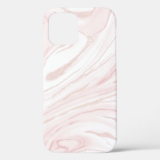 Modern Roze Glitter Marmer Case-Mate iPhone Case (Achterkant)