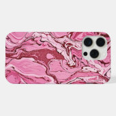 Modern Roze Glitter Marmer iPhone Hoesje (Achterkant horizontaal)