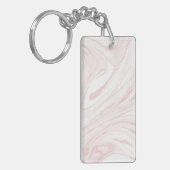 Modern Roze Glitter Marmer Sleutelhanger (Voorkant Links)